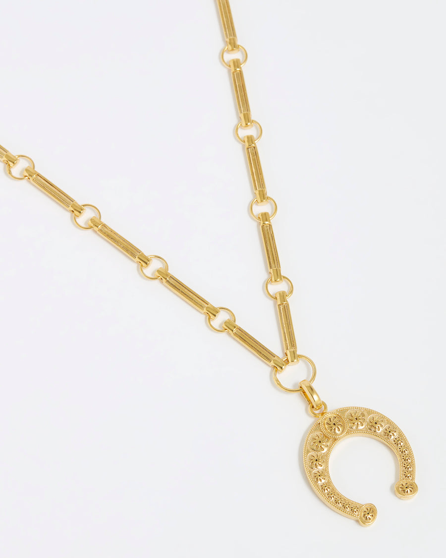gold plated horseshoe Charm, Soru Jewellery, Daphne Oz
