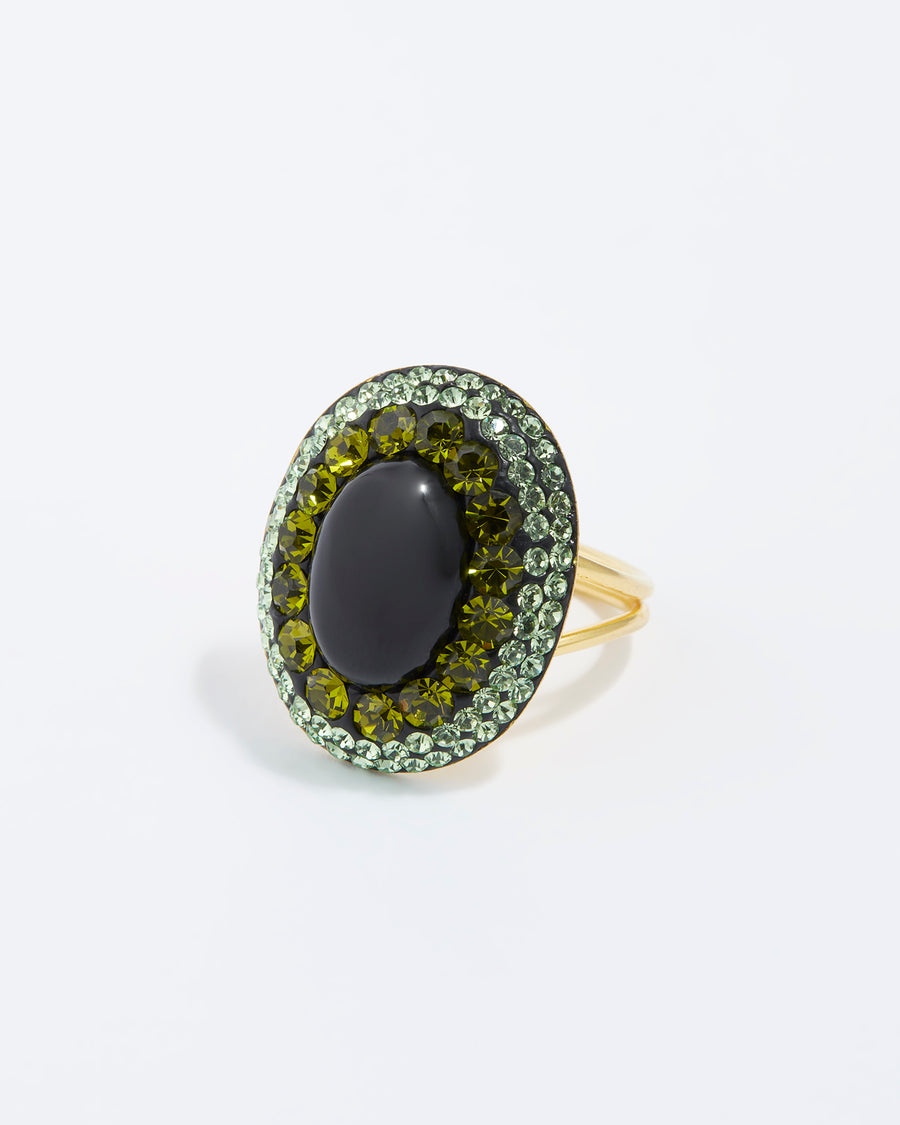 Onyx & Green Ring